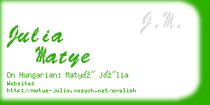 julia matye business card